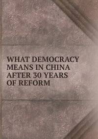 WHAT DEMOCRACY MEANS IN CHINA AFTER 30 YEARS OF REFORM