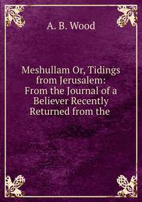 Meshullam Or, Tidings from Jerusalem: From the Journal of a Believer Recently Returned from the .