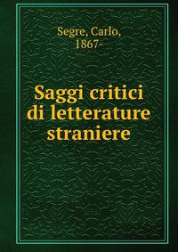 Saggi critici di letterature straniere