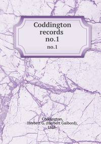 Coddington records .. no.1