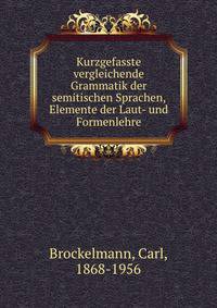 Kurzgefasste vergleichende Grammatik der semitischen Sprachen, Elemente der Laut- und Formenlehre