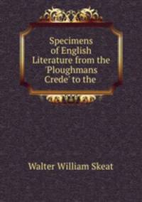 Specimens of English Literature from the 