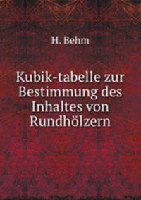 Kubik-tabelle. Zur Bestimmung des Inhaltes von Rundhlzern