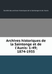 Archives historiques de la Saintonge et de l