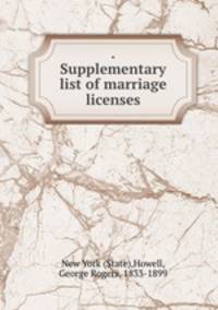.Supplementary list of marriage licenses