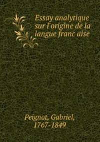 Essay analytique sur l