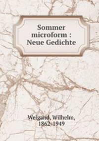 Sommer microform : Neue Gedichte