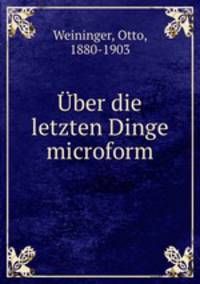 Uber die letzten Dinge microform