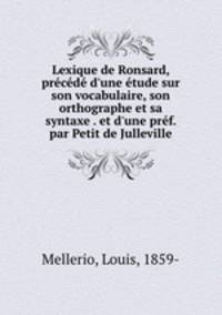 Lexique de Ronsard, precede d