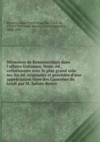 Memoires de Beaumarchais dans l