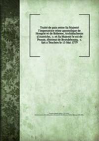 Traite de paix entre Sa Majeste l