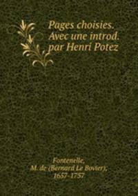 Pages choisies. Avec une introd. par Henri Potez