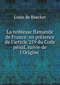 La noblesse flamande de France: en presence de l