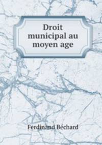 Droit municipal au moyen age