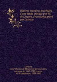 Oeuvres morales; precedees d