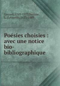 Poesies choisies : avec une notice bio-bibliographique