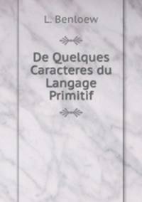 De Quelques Caracteres du Langage Primitif
