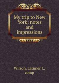 My trip to New York; notes and impressions