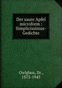Der saure Apfel microform : Simplicissimus-Gedichte
