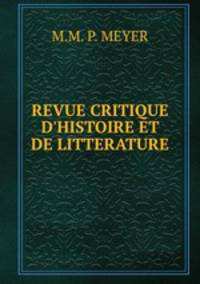 REVUE CRITIQUE D