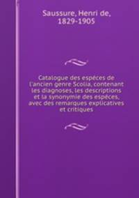 Catalogue des especes de l