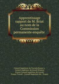 Apprentissage rapport de M. Briat au nom de la Commission permanente enquete .
