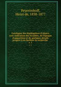 Catalogue des lepidopteres d