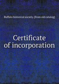 Certificate of incorporation