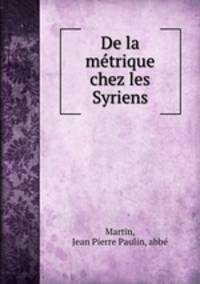 De la metrique chez les Syriens