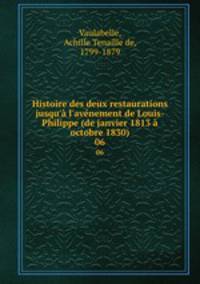 Histoire des deux restaurations jusqu