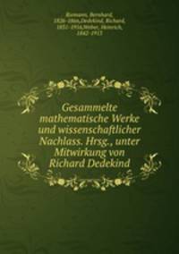 Gesammelte mathematische Werke und wissenschaftlicher Nachlass
