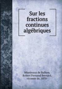 Sur les fractions continues algebriques