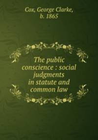 The public conscience : social judgments in statute and common law