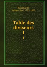 Table des diviseurs. 1