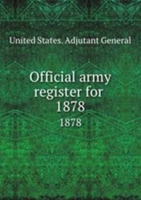 Official army register for . 1878
