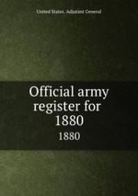 Official army register for . 1880