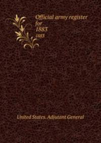 Official army register for . 1883