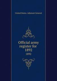 Official army register for . 1892