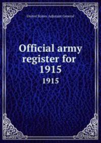 Official army register for . 1915
