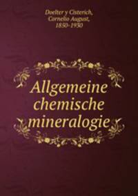 Allgemeine chemische mineralogie