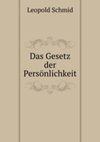 Das Gesetz der Personlichkeit