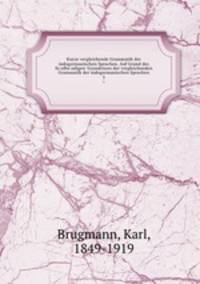 Kurze vergleichende Grammatik der indogermanischen Sprachen. Auf Grund des funfbandigen `Grundrisses der vergleichenden Grammatik der indogermanischen Sprachen. 3