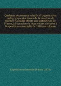 Quelques documents relatifs a l