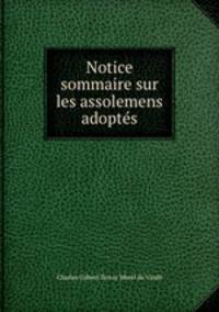 Notice sommaire sur les assolemens adoptes