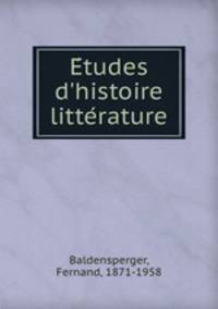 Etudes d`histoire litterature