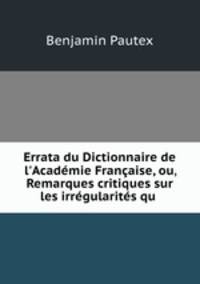 Errata du Dictionnaire de l