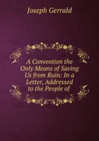 A Convention the Only Means of Saving Us from Ruin: In a Letter, Addressed to the People of .