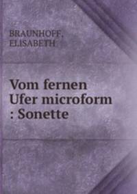 Vom fernen Ufer microform : Sonette