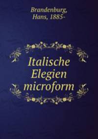Italische Elegien microform