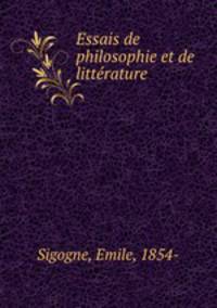 Essais de philosophie et de litterature